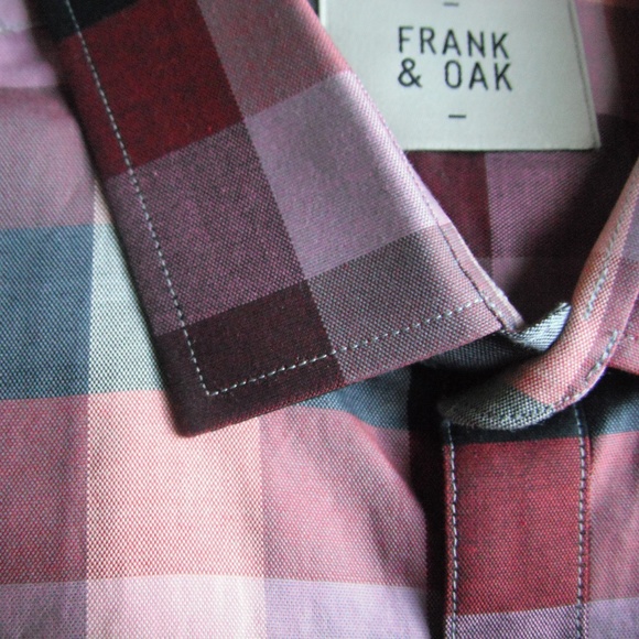 Frank & Oak Multiple Reds Check Long Sleeve Shirt - Picture 7 of 8